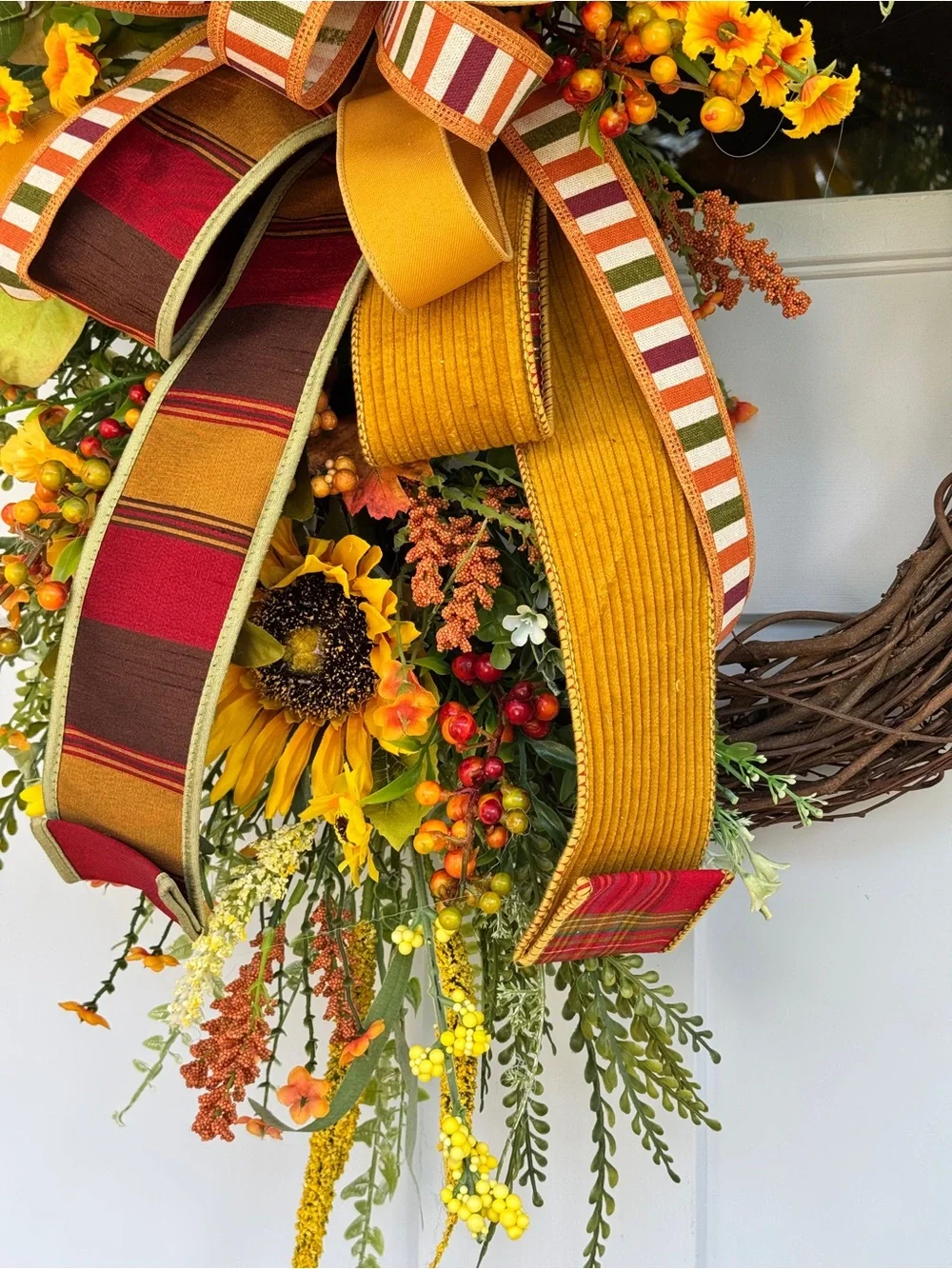 Large Golden Harvest Grapevine Wreath
